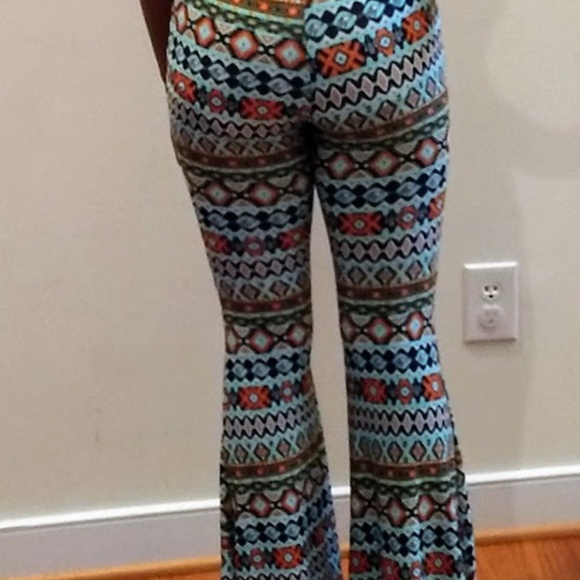 Multi-Print Stylish Bell Bottom Pants - Picture 2 of 3